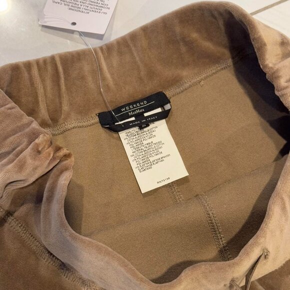 NWT MaxMara Weekend Light Brown Velour Sweat Pants Lounge - Picture 3 of 8